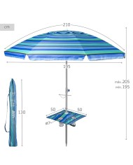 Ombrellone Aktive Acciaio Tessuto Oxford 210 x 205 x 210 cm