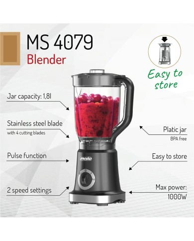 Frullatore Adler Nero 1000 W Frullatore Adler Nero 1000 W