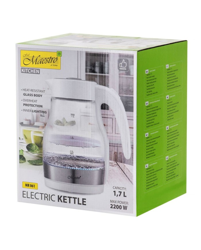 Bollitore Feel Maestro MR-061 Bianco 1850-2200 W 1,7 L Bollitore Feel Maestro MR-061 Bianco 1850-2200 W 1,7 L