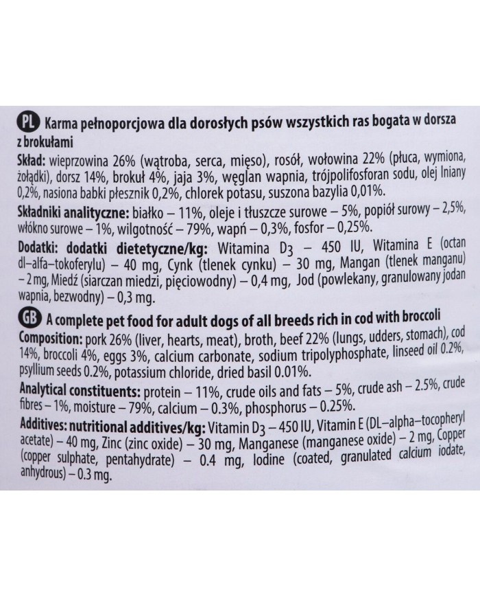 Cibo umido Dolina Noteci Premium Pesce 400 g