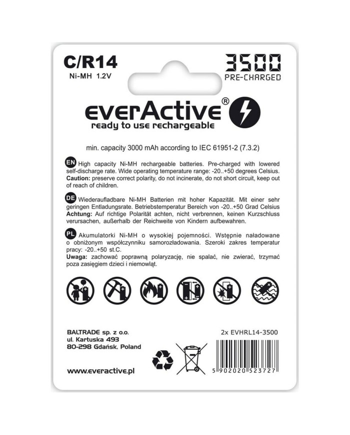 Batterie EverActive R14/C 1,2 V