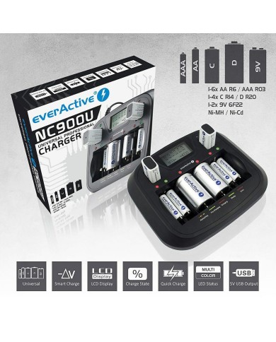 Caricabatterie EverActive NC-900U Caricabatterie EverActive NC-900U