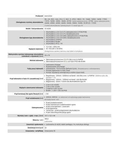 Caricabatterie EverActive UC-4200 Caricabatterie EverActive UC-4200