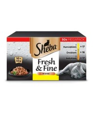 Cibo per gatti Sheba Fresh & Fine Pollo Tacchino Uccelli 50 x 50 g