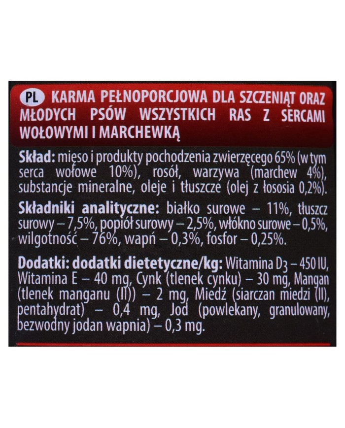Cibo umido Dolina Noteci Piper Junior beef Carne di vitello Carota 400 g
