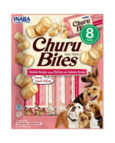 Snack per Cani Inaba Churu Bites Chicken with salmon recipe Pollo Salmone Pesce 8 x 12 g Snack per Cani Inaba Churu Bites Chicken with salmon recipe Pollo Salmone Pesce 8 x 12 g