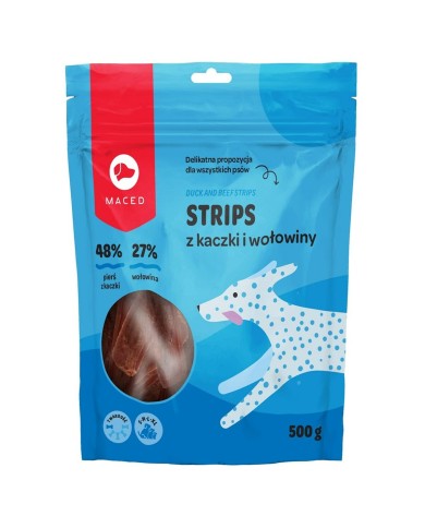 Snack per Cani Maced Duck and beef strips Carne di vitello Anatra 500 g Snack per Cani Maced Duck and beef strips Carne di vitello Anatra 500 g