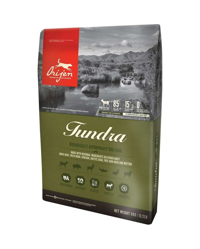 mangime Orijen Tundra Adulto Carne di vitello Agnello Anatra Cinghiale Capra 6 Kg mangime Orijen Tundra Adulto Carne di vitello Agnello Anatra Cinghiale Capra 6 Kg