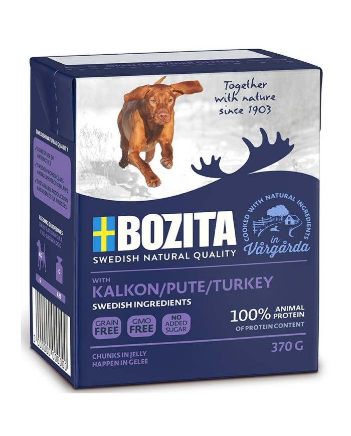 Cibo umido Bozita Trozos en gelatina Pavo Pollo Tacchino Carne di vitello 370 g