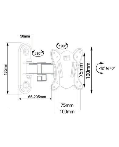 Supporto TV MacLean MC-416 32" 13" 30 Kg