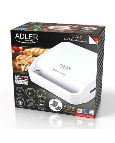Piastra Grill Elettrica Adler AD 3070w Bianco Piastra Grill Elettrica Adler AD 3070w Bianco