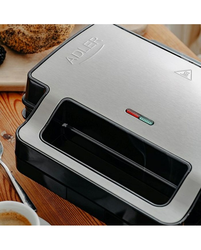 Piastra Grill Elettrica Adler AD 3073 Nero Argentato Piastra Grill Elettrica Adler AD 3073 Nero Argentato