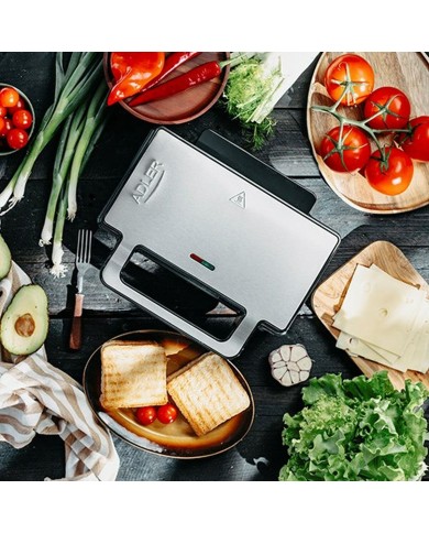 Piastra Grill Elettrica Adler AD 3073 Nero Argentato Piastra Grill Elettrica Adler AD 3073 Nero Argentato