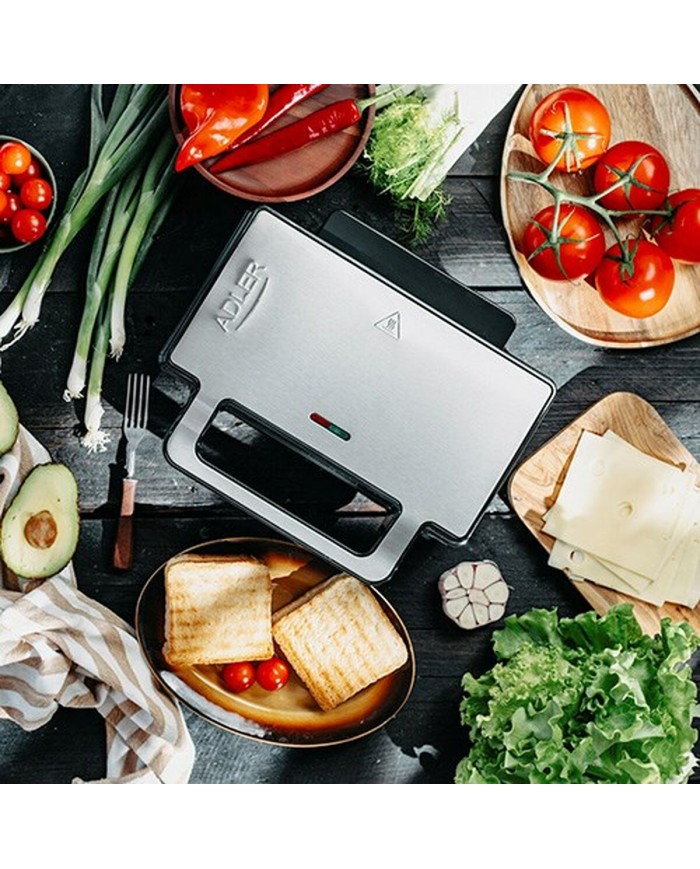 Piastra Grill Elettrica Adler AD 3073 Nero Argentato Piastra Grill Elettrica Adler AD 3073 Nero Argentato