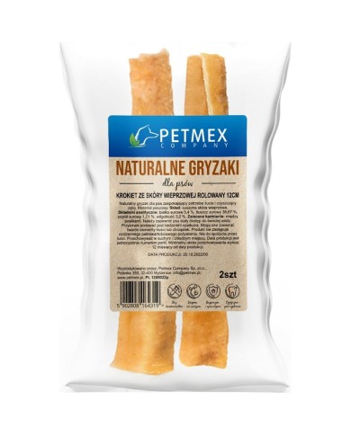 Snack per Cani Petmex Rolled Pork Skin Croquet Maiale 150 g Snack per Cani Petmex Rolled Pork Skin Croquet Maiale 150 g