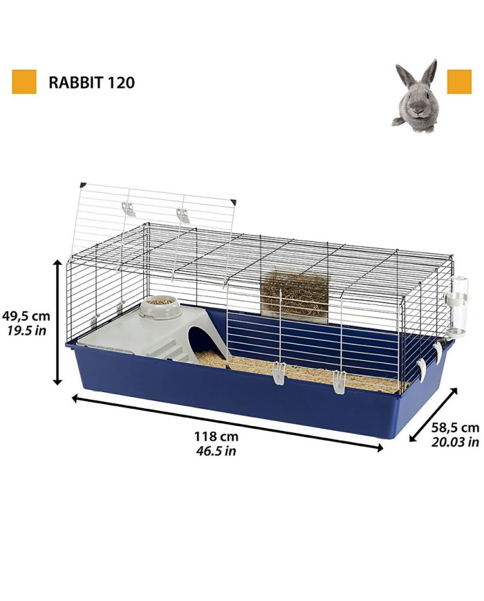Gabbia Ferplast Rabbit 120 Metallo Plastica 11,8 x 58,5 x 49,5 cm Gabbia Ferplast Rabbit 120 Metallo Plastica 11,8 x 58,5 x 49,5 cm