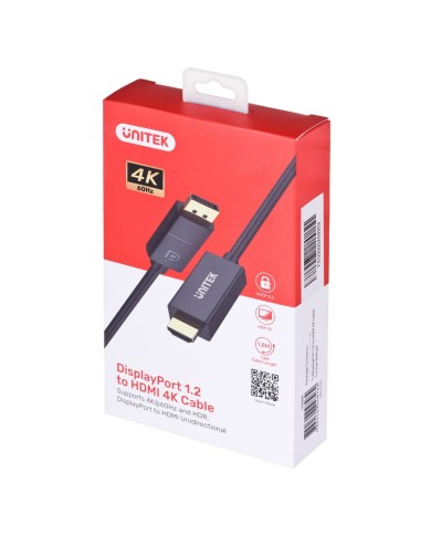 Cavo da DisplayPort a HDMI Unitek V1608A Nero 1,8 m Cavo da DisplayPort a HDMI Unitek V1608A Nero 1,8 m