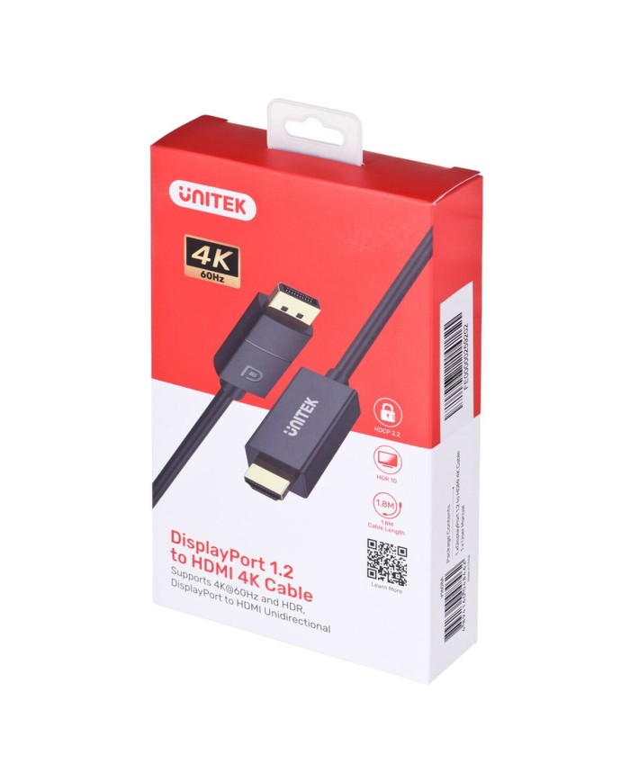 Cavo da DisplayPort a HDMI Unitek V1608A Nero 1,8 m