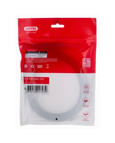 Cavo HDMI Unitek C11063BK-3M Nero 3 m Cavo HDMI Unitek C11063BK-3M Nero 3 m