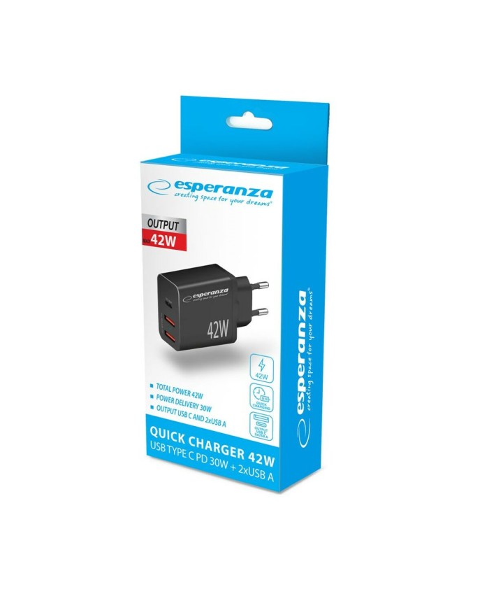 Caricabatterie da Parete Esperanza EZC106K Nero Caricabatterie da Parete Esperanza EZC106K Nero