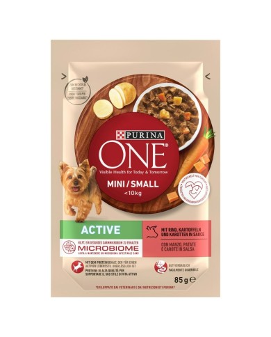 Cibo umido Purina Mini/Small Active Beef Carne di manzo e vitello 85 g