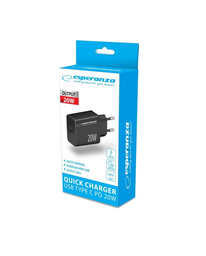 Caricabatterie da Parete Esperanza EZC104K Nero Caricabatterie da Parete Esperanza EZC104K Nero