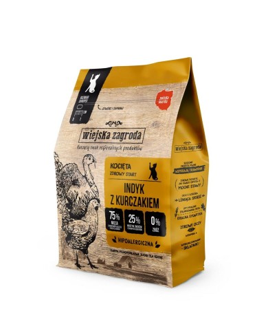 Cibo per gatti WIEJSKA ZAGRODA Kitten Turkey with chicken Tacchino 400 g Cibo per gatti WIEJSKA ZAGRODA Kitten Turkey with chicken Tacchino 400 g