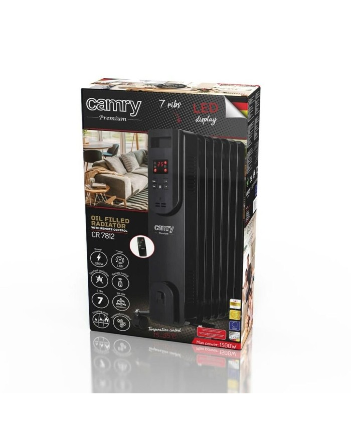 Radiatore a Olio Adler CR 7812 Nero 1500 W