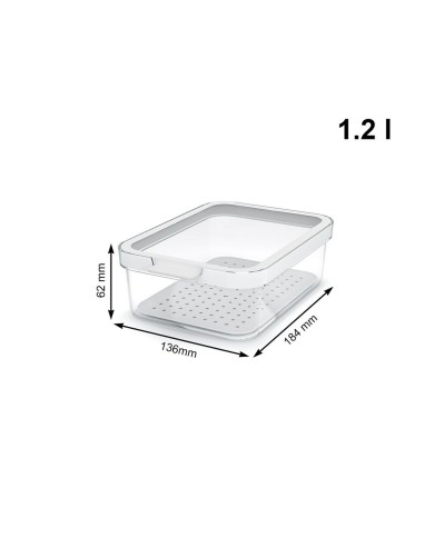 Contenitore per Conservare gli Alimenti Rotho Rondo Cauma Bianco Trasparente 1,2 L Contenitore per Conservare gli Alimenti Rotho Rondo Cauma Bianco Trasparente 1,2 L