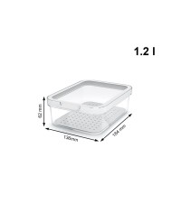 Contenitore per Conservare gli Alimenti Rotho Rondo Cauma Bianco Trasparente 1,2 L