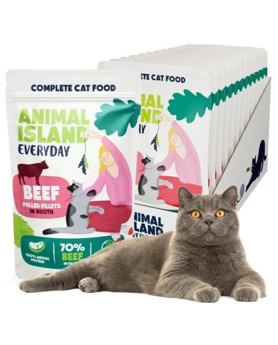 Cibo per gatti ANIMAL ISLAND Beef Carne di manzo e vitello 12 x 85 g