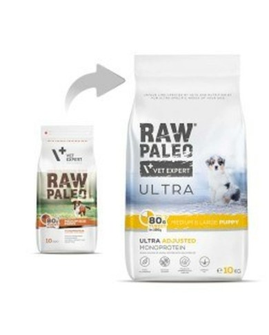 mangime VETEXPERT Raw Paleo Ultra Medium&Large Puppy Turkey Tacchino 10 kg