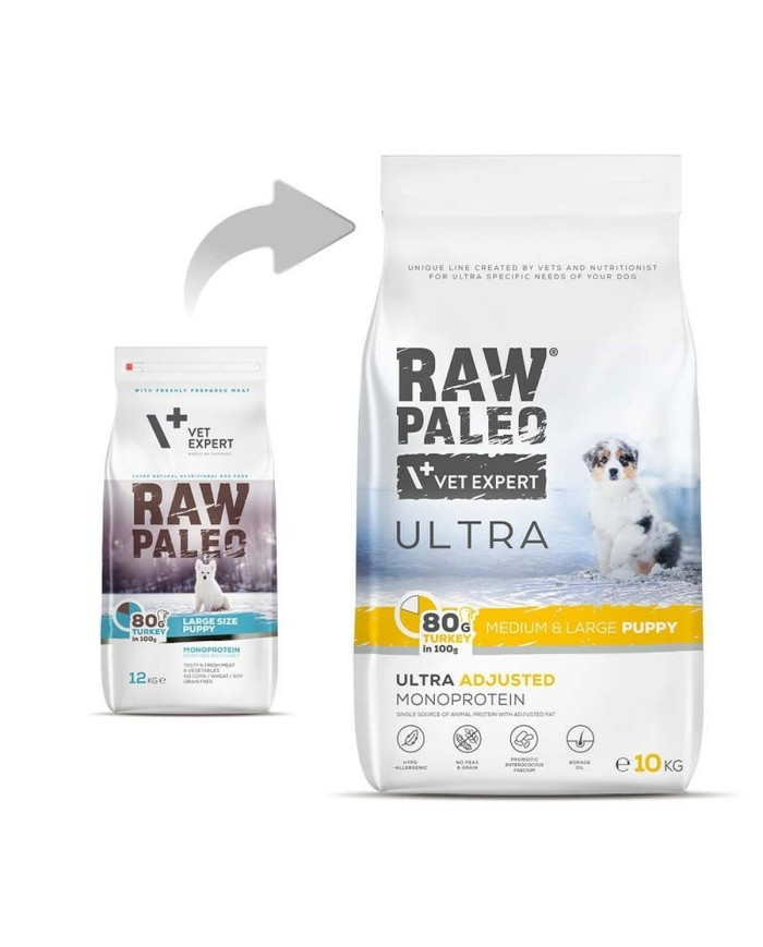 mangime VETEXPERT Raw Paleo Ultra Medium&Large Puppy Turkey Tacchino 10 kg mangime VETEXPERT Raw Paleo Ultra Medium&Large Puppy Turkey Tacchino 10 kg
