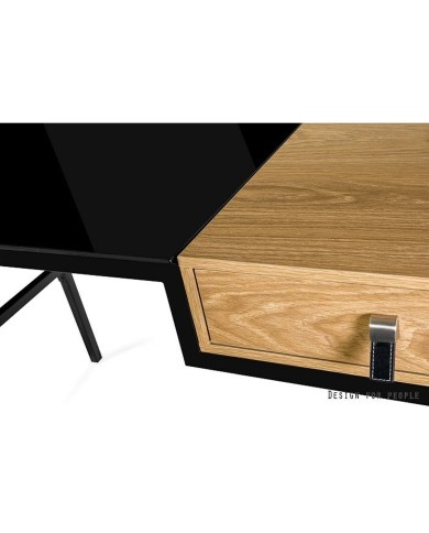 Scrivania Unique LESTE JSBG-142-1 Nero Acciaio 120 x 76 x 60 cm