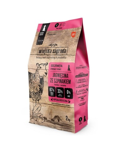 mangime WIEJSKA ZAGRODA Lamb with spinach S puppy Agnello 2 Kg