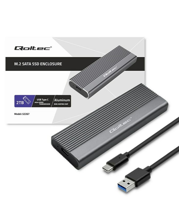 Scatola Esterna Qoltec 52267 Grigio Scatola Esterna Qoltec 52267 Grigio