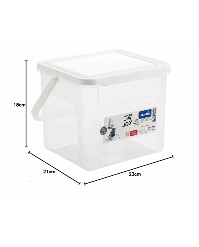 Recipiente-contenitore Rotho Basic Bianco Trasparente 4,5 L Recipiente-contenitore Rotho Basic Bianco Trasparente 4,5 L