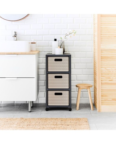 Scaffale Rotho Country Bianco Antracite Plastica