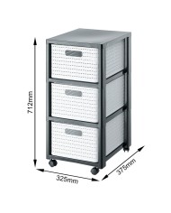 Scaffale Rotho Country Bianco Antracite Plastica