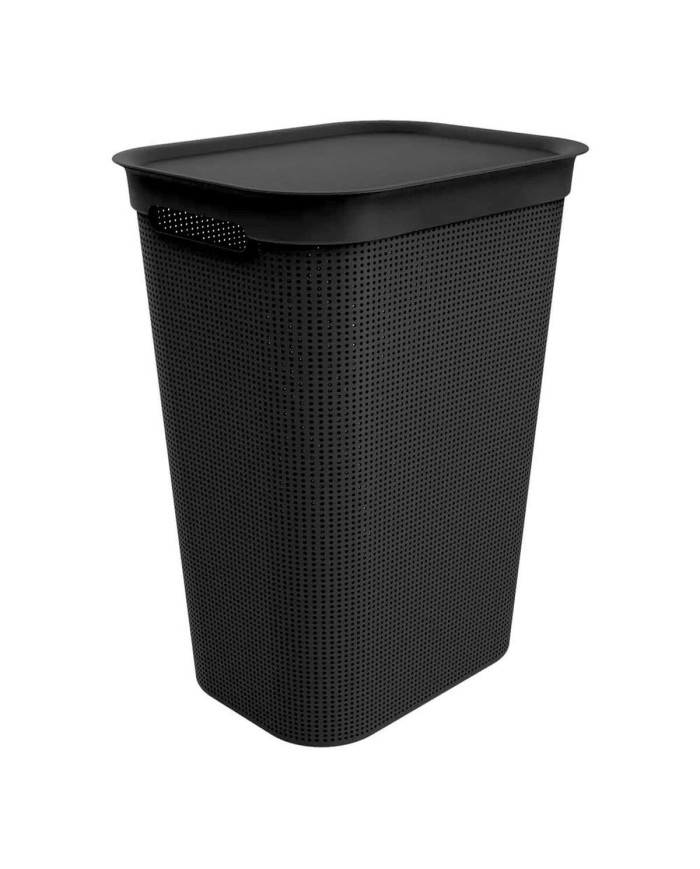 Cesto per i Panni Rotho Brisen Nero 50 L Plastica Cesto per i Panni Rotho Brisen Nero 50 L Plastica