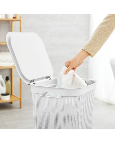 Cesto per i Panni Rotho Brisen Bianco 50 L Plastica