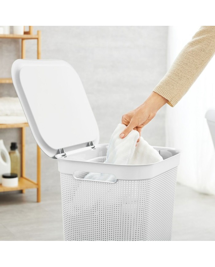 Cesto per i Panni Rotho Brisen Bianco 50 L Plastica