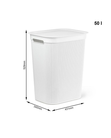 Cesto per i Panni Rotho Brisen Bianco 50 L Plastica