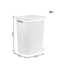 Cesto per i Panni Rotho Brisen Bianco 50 L Plastica