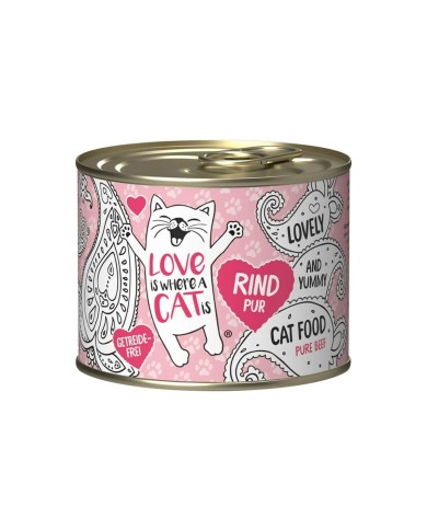 Cibo per gatti LOVE IS WHERE A CAT IS 2191240 Carne di manzo e vitello 200 g