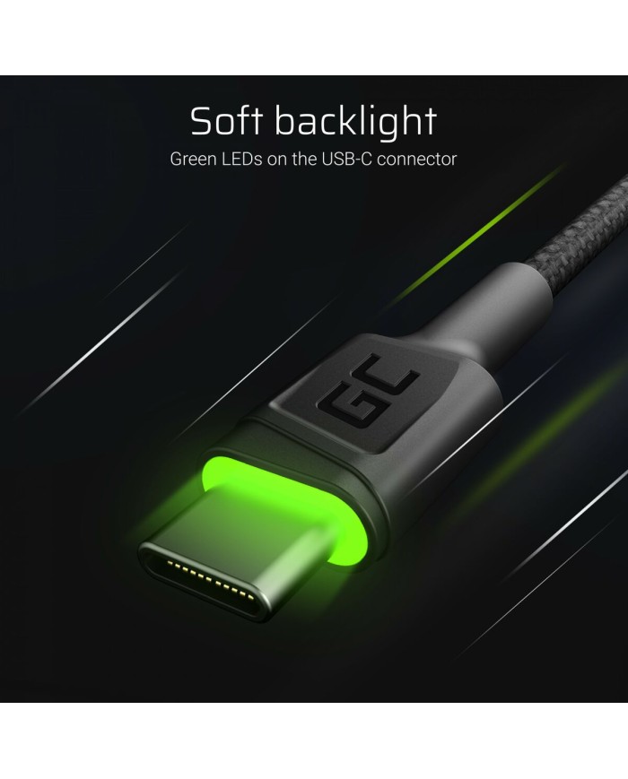 Cavo USB Green Cell KABGC13 Nero Verde 2 m