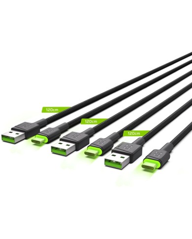 Cavo USB Green Cell KABGCSET03 Nero 2 m Cavo USB Green Cell KABGCSET03 Nero 2 m
