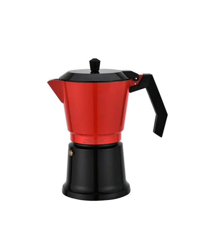 Caffettiera Italiana Feel Maestro MR-1657-9 Nero Rosso Alluminio 450 ml 9 Tazze