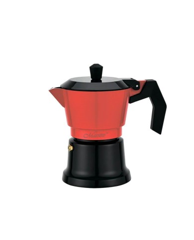 Caffettiera Italiana Feel Maestro MR-1657-3 Nero Rosso Alluminio 150 ml 3 Tazze Caffettiera Italiana Feel Maestro MR-1657-3 Nero Rosso Alluminio 150 ml 3 Tazze