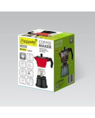 Caffettiera Italiana Feel Maestro MR-1657-3 Nero Rosso Alluminio 150 ml 3 Tazze